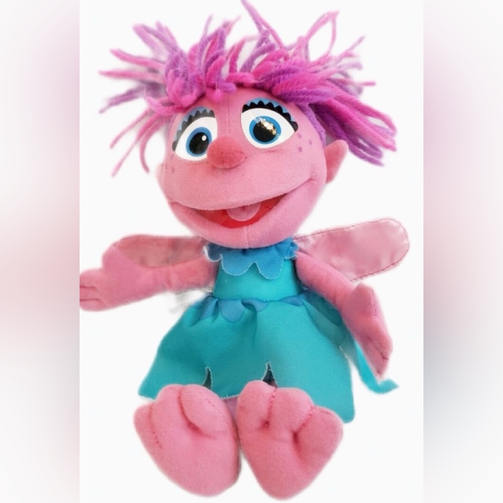 SESAME STREET- ABBY CADABBY - Pink and Blue Plush Toy- 8 Inch- 2010